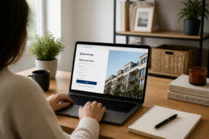 Personne connectée à son espace AL'in mon compte sur un ordinateur portable