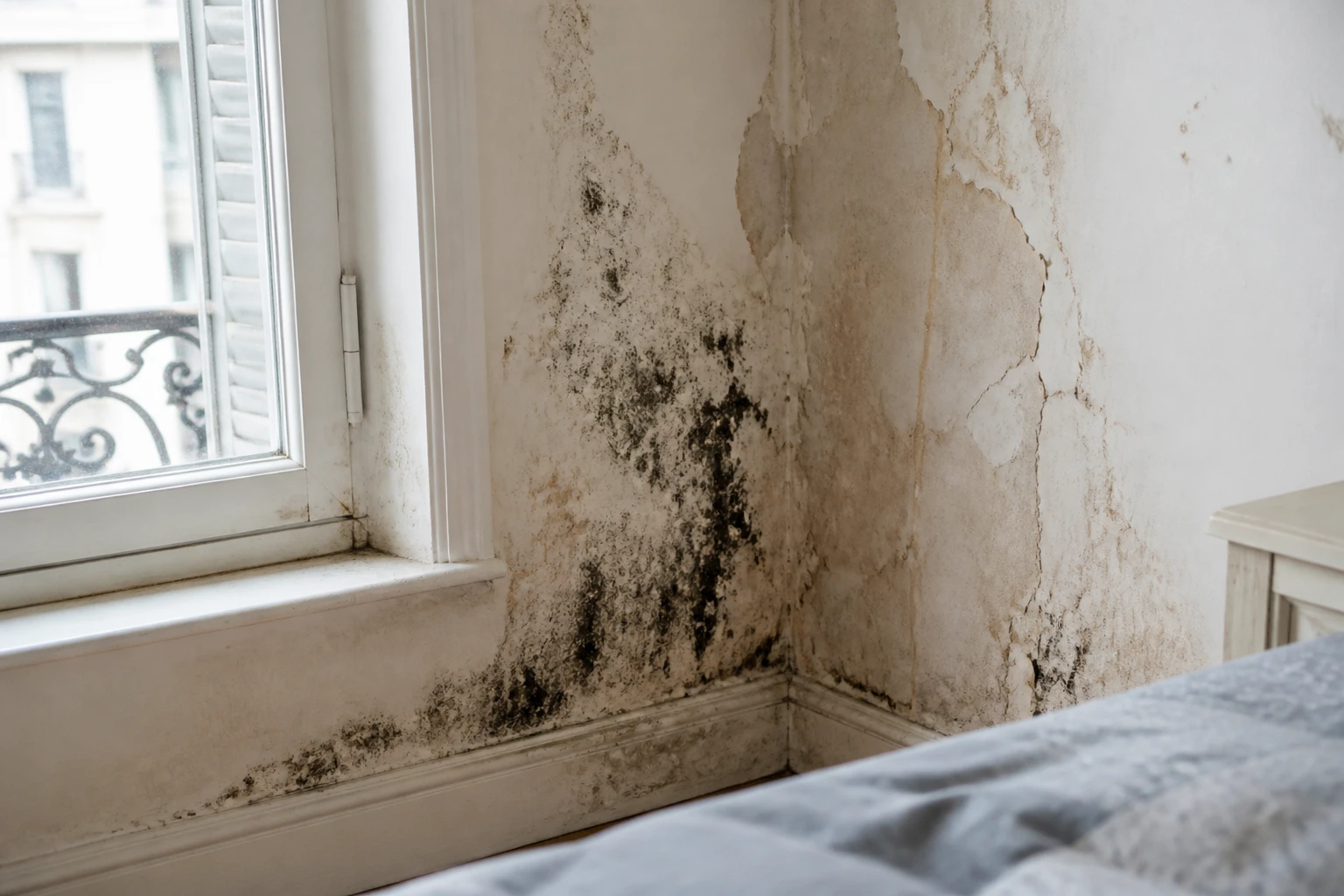 Moisissure sur un mur de chambre : causes et solutions